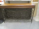 Wood and Scroll Metal Sofa/Wall Table