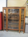 Vintage Federal Style Bowfront Display Cabinet