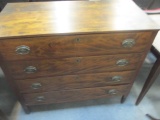 Antique Flame Mahogany 4 Drawer Chest