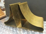 Pair of Midcentury Modernist Style Brass Bookends