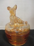 Vintage Marigold Scottie Dog Trinket/Powder Box