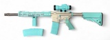 NSF Custom Guns Robins Egg Blue and Stainless .223 WYLDE Semi-Automatic Rifle