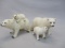 2 Polar Bears w/Cubs Figurines