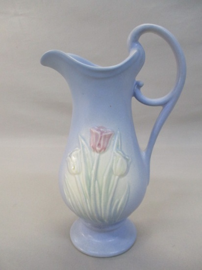 Vintage Hull Pottery Blue Ewer 8 1/2"