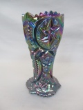 Vintage LE Smith Nortec Black Amethyst Carnival Glass 