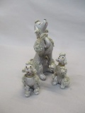 Vintage Spaghetti Poodle Dog & 2 Pups Made in Japan 8