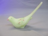 Fenton Custard Satin Burmese Vaseline/Uranium Dove Signed 6