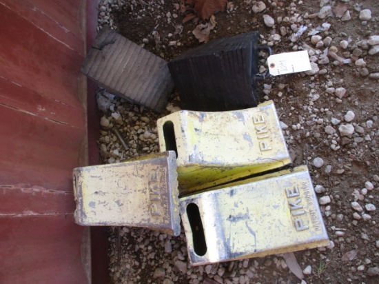 (2) Rubber Wheel Chocks and (3) Pike Metal Wheel Chocks