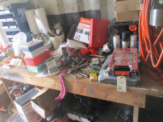 Bench Lot and Tools, Paint, etc..