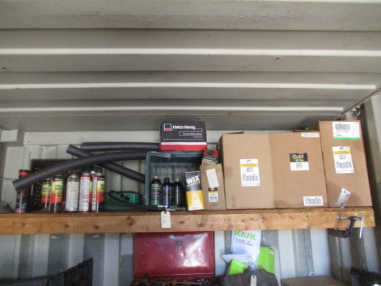 Shelf Lot- Wasp Spray, Spray Lube, Various Filters & Parts, etc..