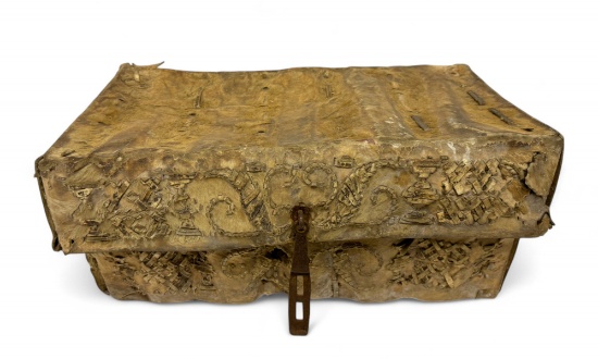 Extremely Rare Antique Trapper’s Chest made of Animal Hide & Wood