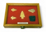 5pc. Curated Ancient Native American Artifacts Cased Display from Florida