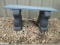 Painted Wood Slat Bench with Concrete Rabbit Supports