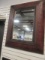 Large Tooled Leather Look Framed Beveled Mirror