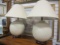 Pair of Swirl Globe Ceramic Table Lamps
