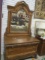 Antique Tiger Oak Vanity with Beveled Mirror Stand