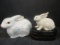 Two Rabbit Animal Lidded Dishes