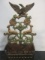 Vintage Handpainted Cast Iron Match Box Holder