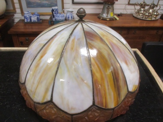 Amber/White End of the Day Slag Glass Lamp Shade