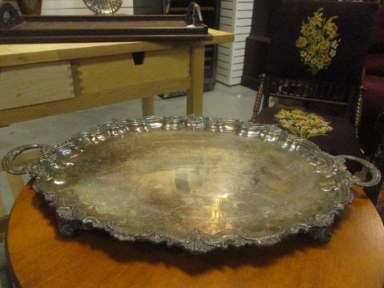 Vintage British Silverplated Footed Serving Tray