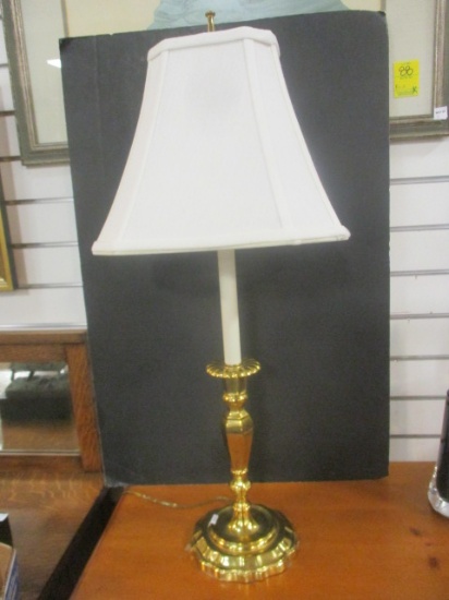 Custom Built Brass Candlestick Lamp