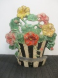 Vintage Handpainted Pansie Flower Pot Doorstop