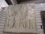 Paint Overlay Printed Canvas Tree Grove Artwork