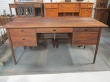 Midcentury Style Crate & Barrel Solid Wood Plank Desk