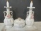 Vintage Porcelain Dresser Set - 2 Perfume Decanters, Trinket Box, and Tray