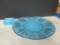 Vintage Blue Hobnail Glass Salt Cellar and Blue Glass Tray