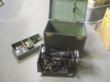 Vintage Singer Portable Sewing Machine in Carrying Case