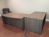Bowfront Desk and Credenza Side Desk