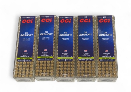 NIB 500rds. of .22 SHORT 29gr. LRN CCI Ammunition