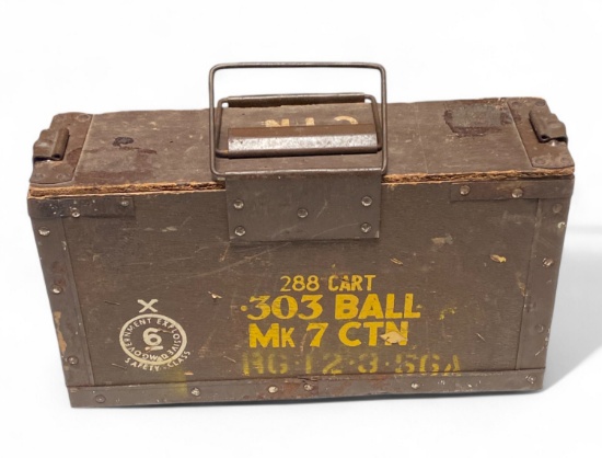 RARE WWII Empty Wooden Crate for .303 BRITISH Ammunition