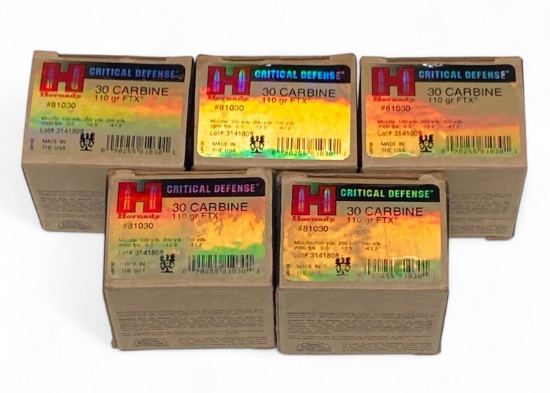 NIB 100rds. of 30 Carbine 110gr. FTX Hornady Ammunition