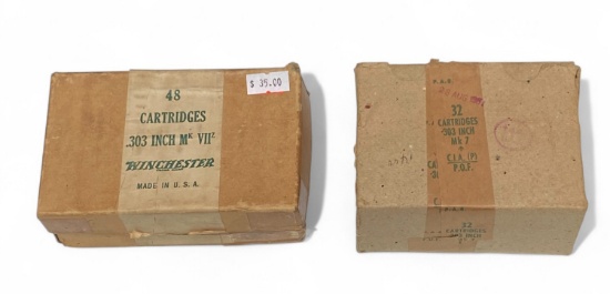 48rds. of Winchester Lend Lease .303 BRITISH and 32rds. of WWII Mk7 .303 BRITISH Ammo