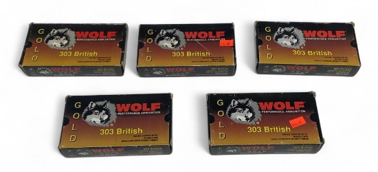 NIB 100rds. of .303 BRITISH 150gr. Copper SP BT Gold Wolf Performance Ammunition