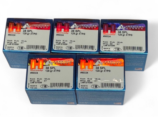 NIB 125rds. of .38 SPL. 125gr. XTP Hornady American Gunner Ammunition