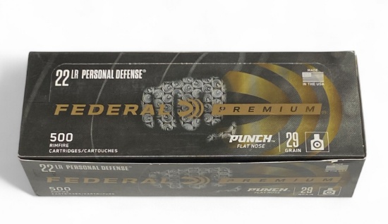 NIB 500rds. of .22 LR 29gr. FN Federal Premium Personal Defense Ammunition