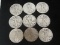 Lot of (9) Walking Liberty Half Dollars
