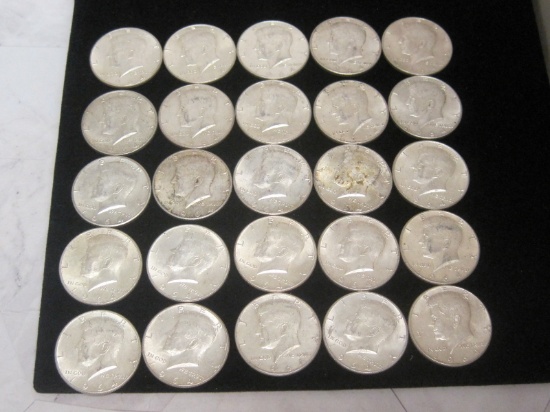 Lot of (25) 1964 Kennedy Half Dollars