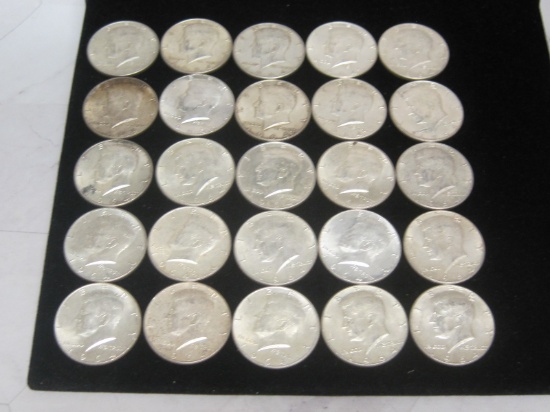 Lot of (25) 1964 Kennedy Half Dollars