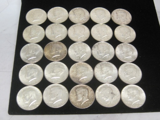 Lot of (25) 1964 Kennedy Half Dollars