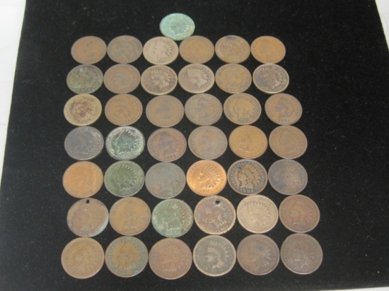 Lot of (43) Indian Head Pennies inc. 1860 & 1875