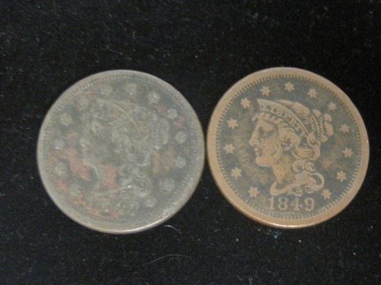 1847 & 1849 US Large Cents