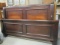 Heavy Wood King Size Headboard and Footboard with Rails.