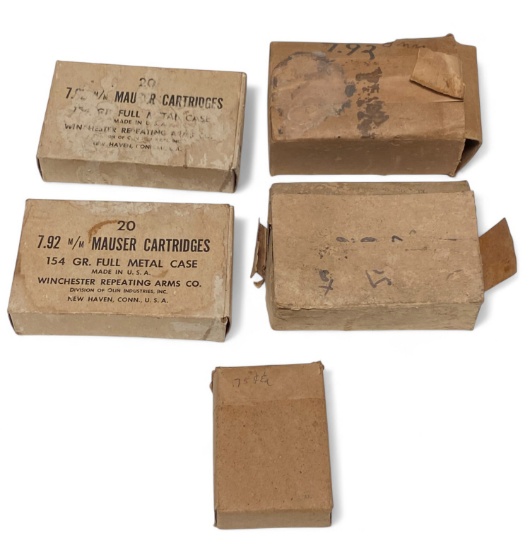 124rds. of Vintage Boxed 7.92mm MAUSER Ammunition
