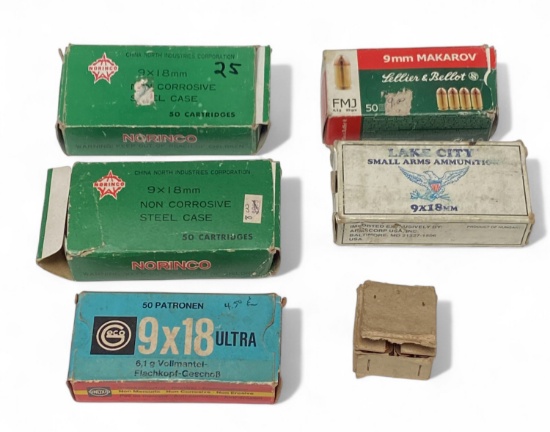 NIB Vintage and Collectible 188rds. of 9x18mm MAKAROV Ammunition 