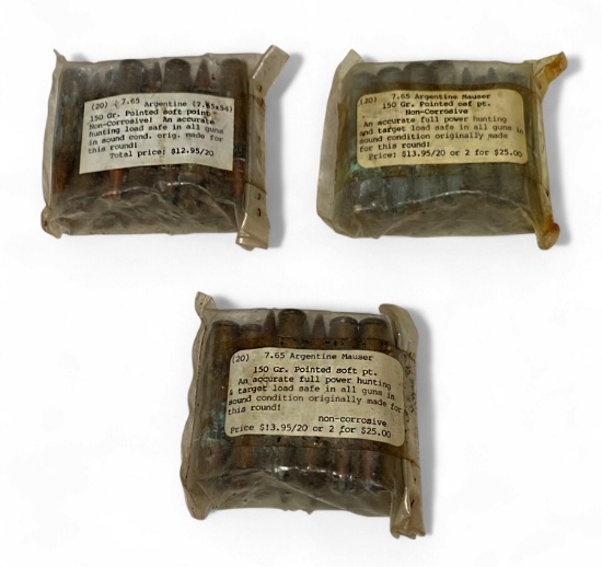 60rds. of 7.65x54 ARGENTINE MAUSER 150gr. Ammunition 
