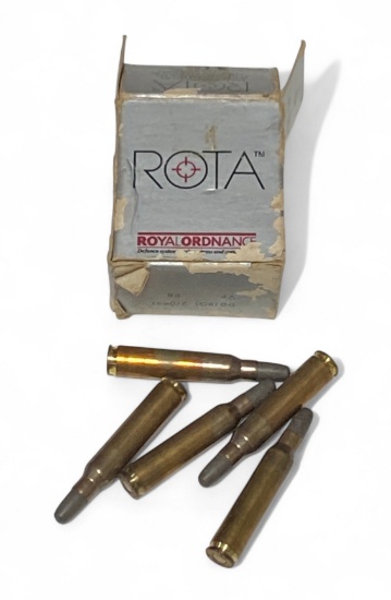 NIB Vintage and Collectible 5rds. of 5.56 RORG Radway Green ROTA Ammunition 